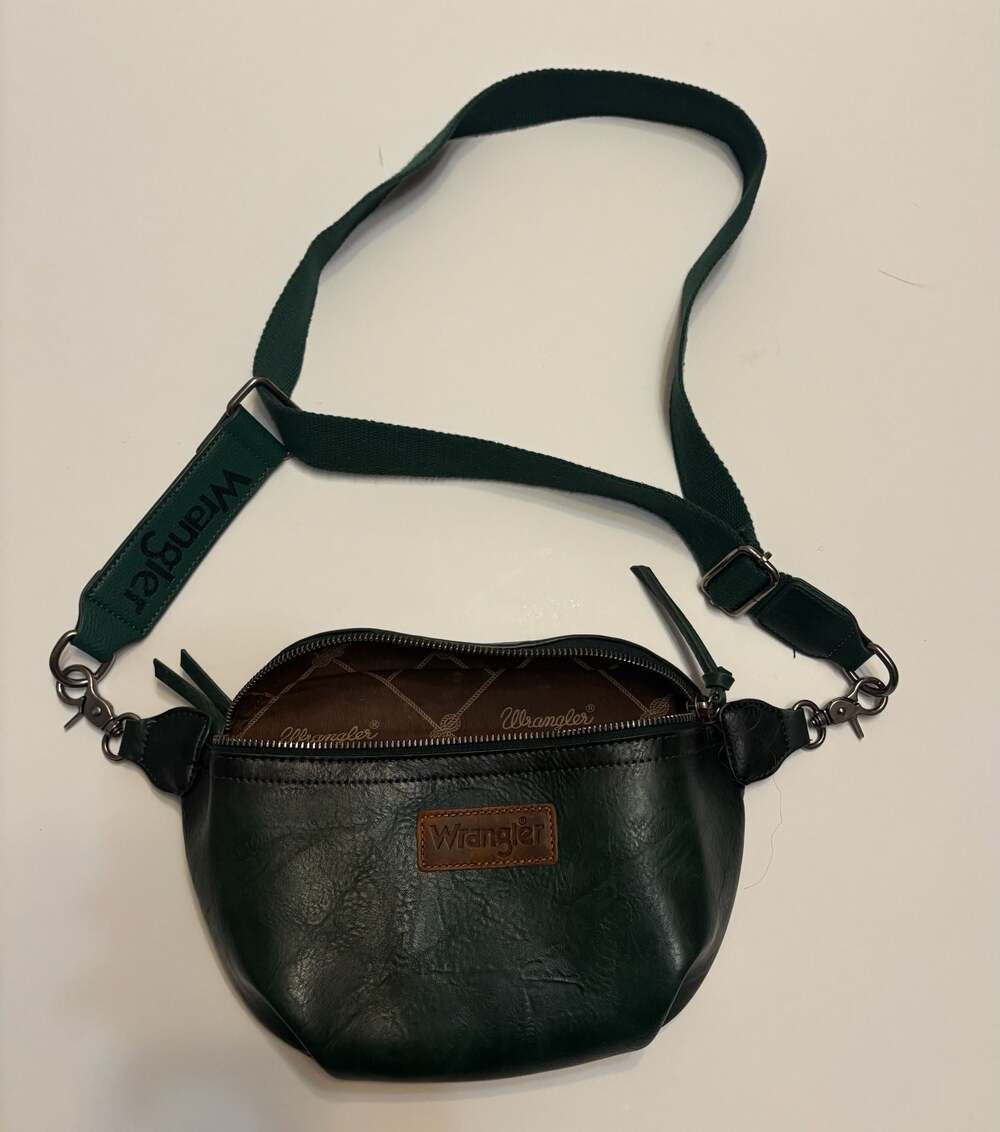 Wrangler Green Vegan Leather Fanny Pack Crossbody Sling Bag